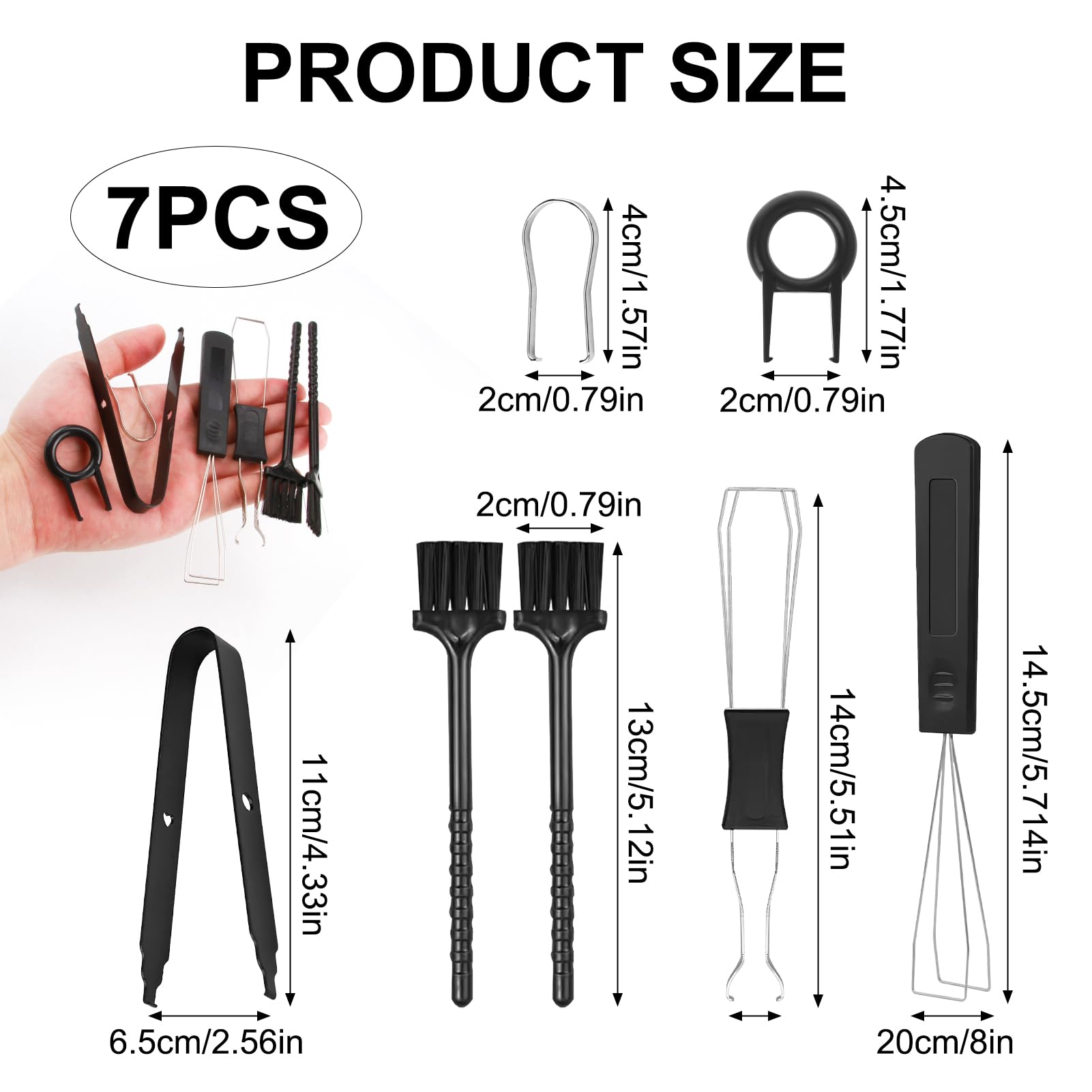 7pcs Keycap Remover Keycap Swapper Switch Puller Cleaning Brush and Precision Tweezers Designed for Mechanical and Standard Keyboards Hot Swappable Essential Tools Kit for Enhanced Maintenance - Image 4