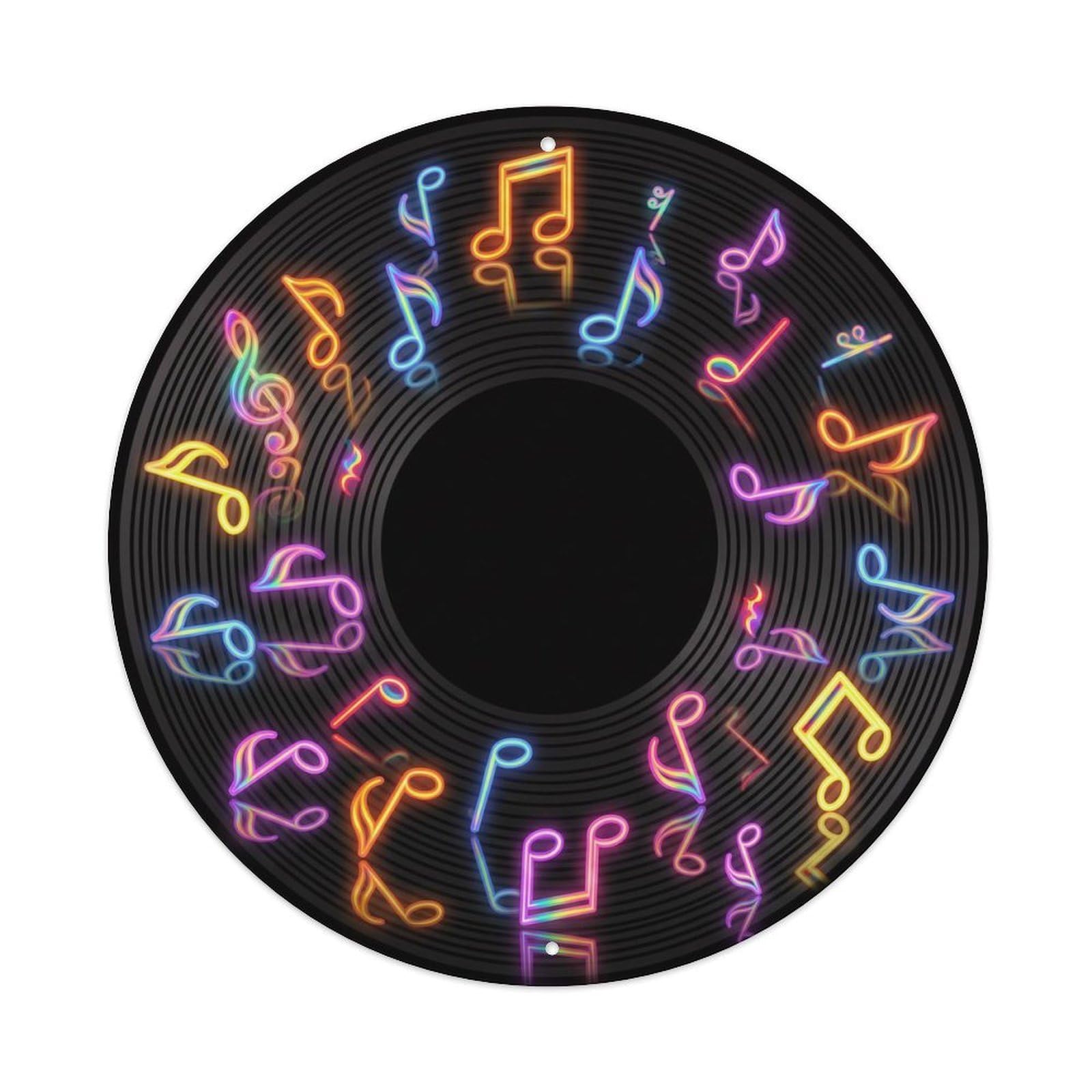 Colorful Music Vinyl Records Symmetry Bright Mirror Metal Tin Sign
