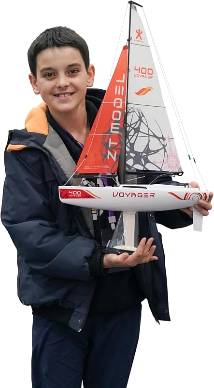 Voyager400 2.4GHz RC Motor Powered Sailboat in Red - 26" Tall