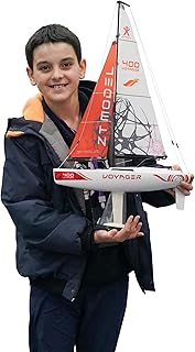 Voyager400 2.4GHz RC Motor Powered Sailboat in Red - 26" Tall