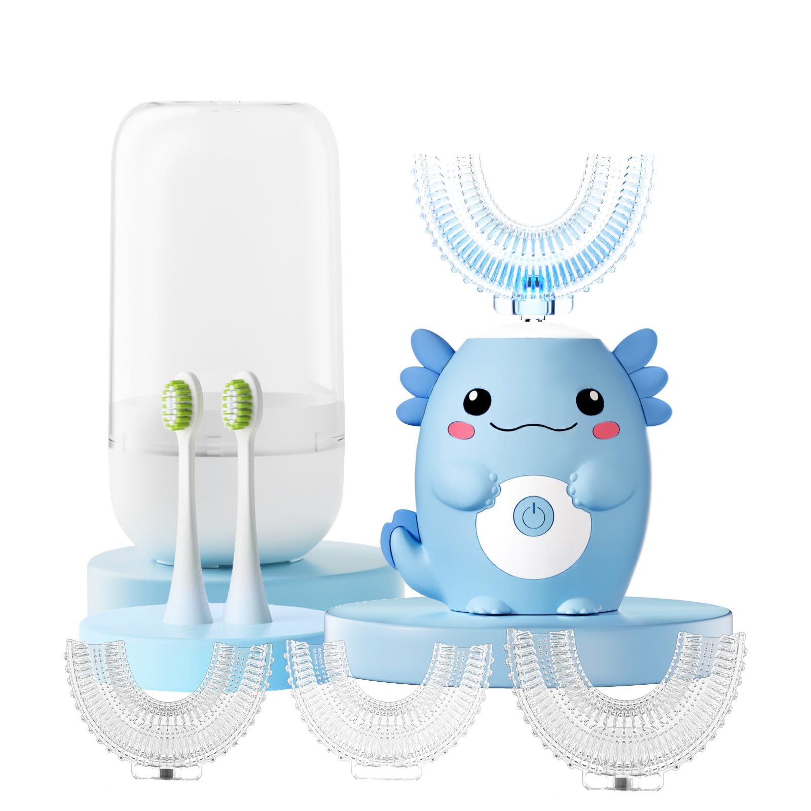 Amazon.co.jp: キッズ 電動 U字型 自動歯ブラシ かわいい アホロートル