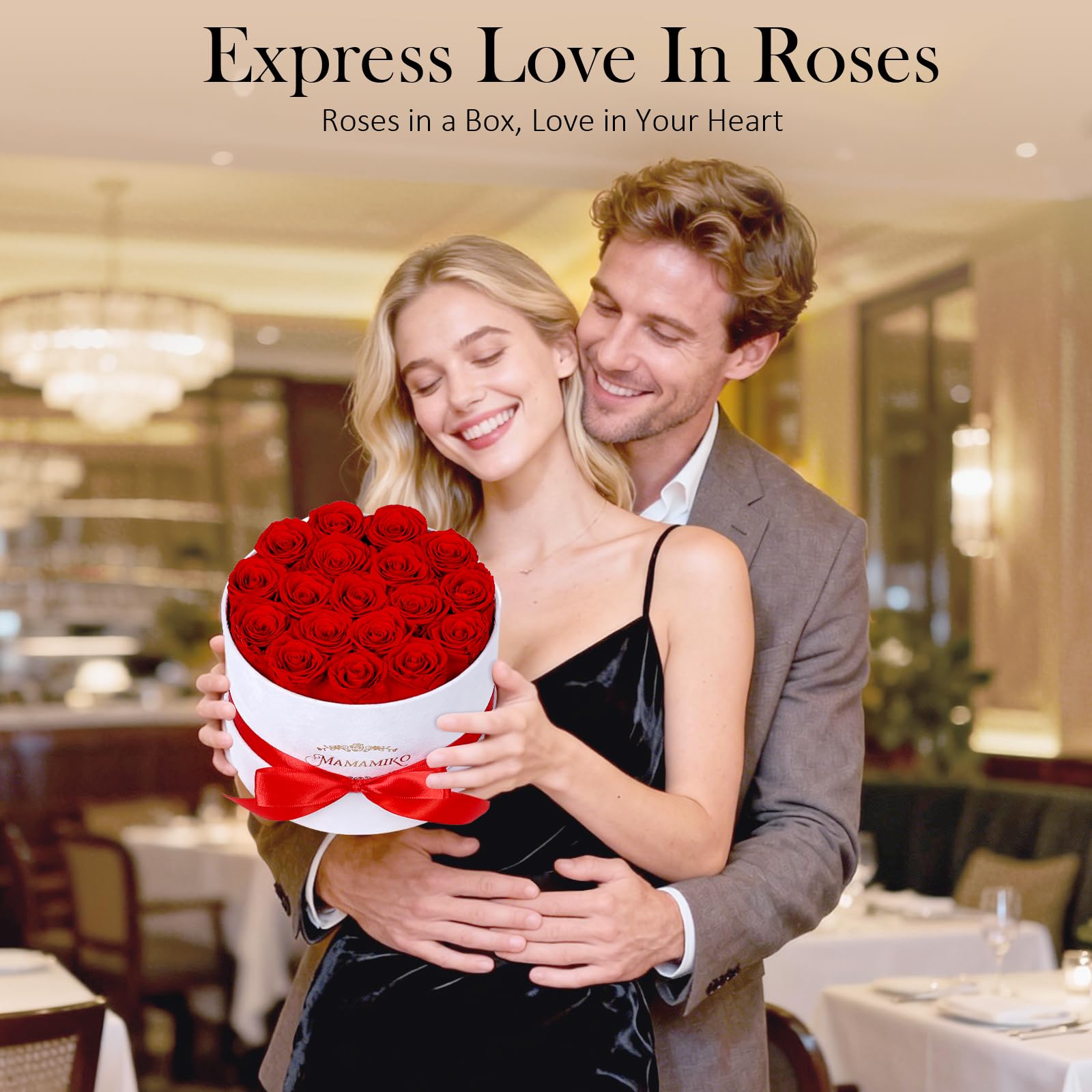 18 Rose Rosse Stabilizzate in Scatola in Suede, Rosa Eterna Regalo per Donna, Mamma, Moglie, Fidanzata, per San Valentino, Compleanno, Anniversario, Festa della Mamma