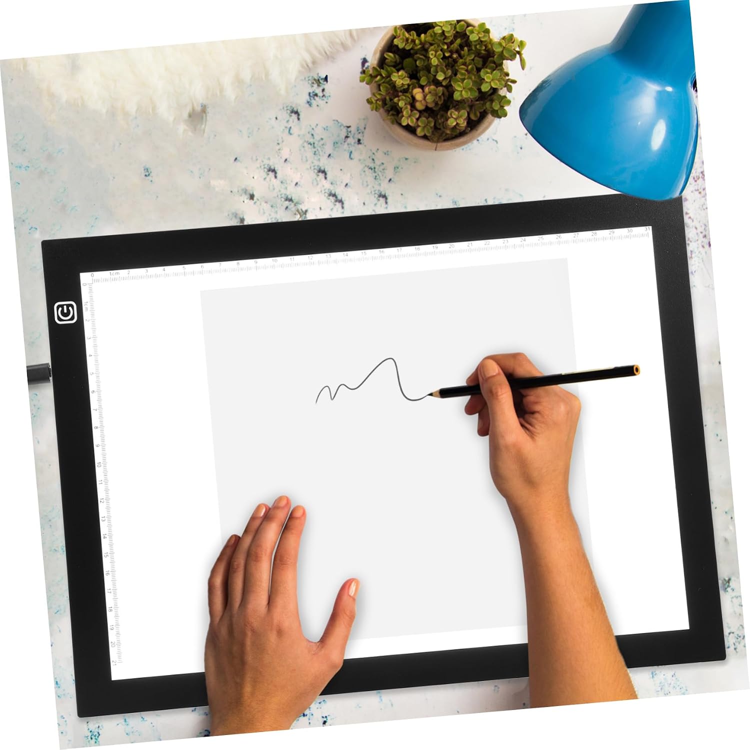 Lurrose 1 Set LED Light Tracing Board Level Brightness Portable Light Table for Drawing Calligraphy and Art Projects Artists and