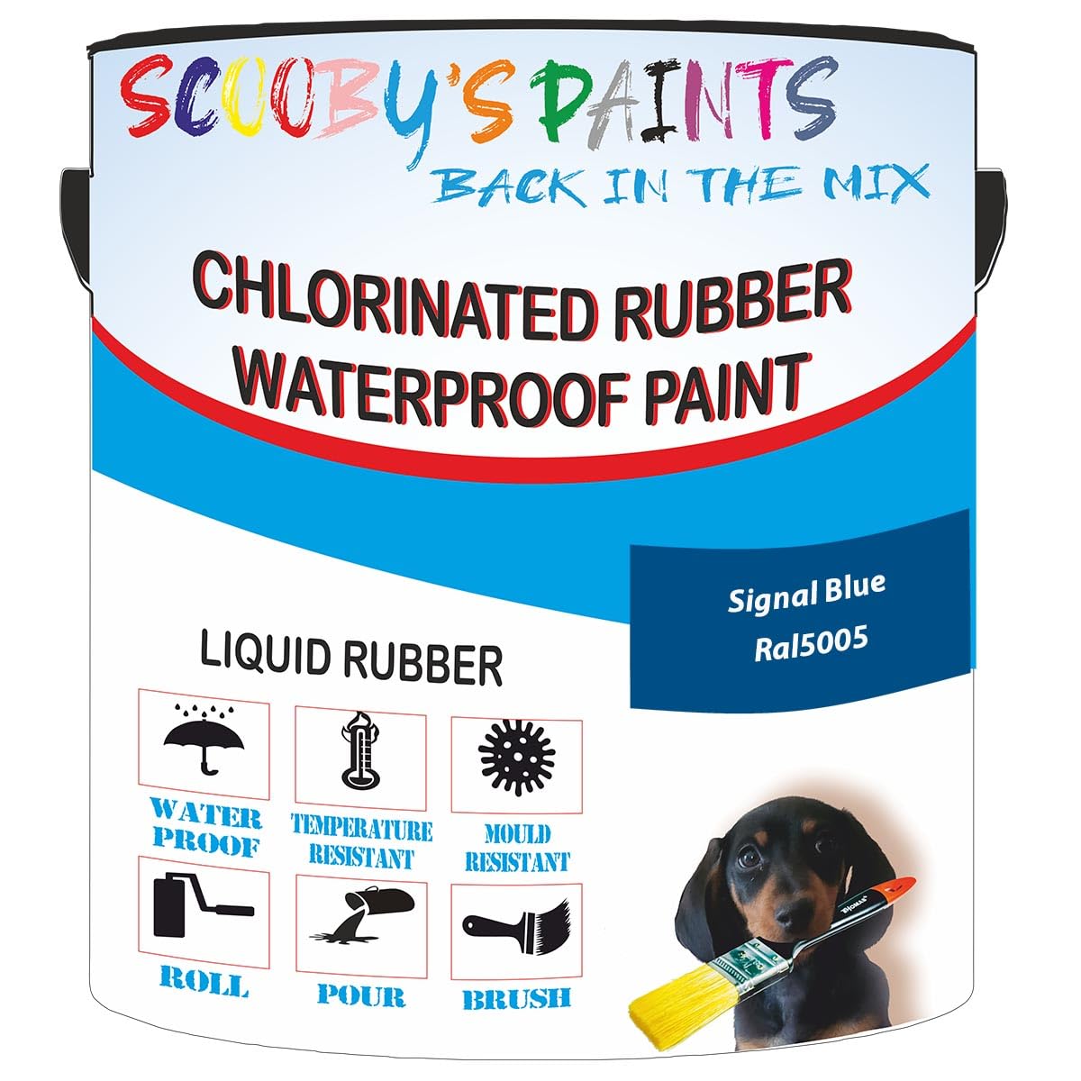 Scooby's Paints Chlorinated Rubber Waterproof Paint, Liquid Rubber (Signal Blue Ral5005, 1 Liter) โ image 1