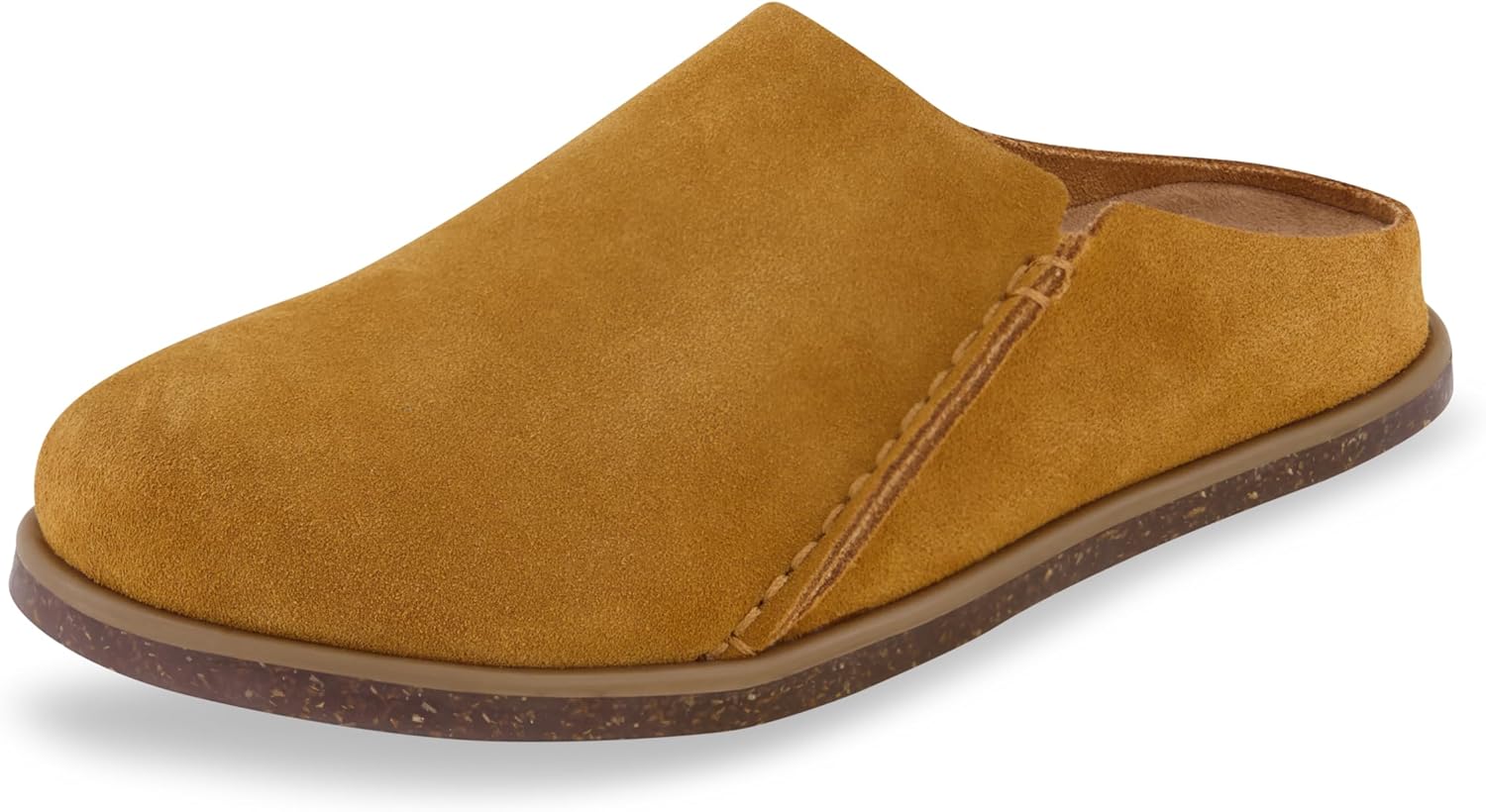 CUSHIONAIRE Women's Clay Genuine Leather footbed clog with +Comfort padding