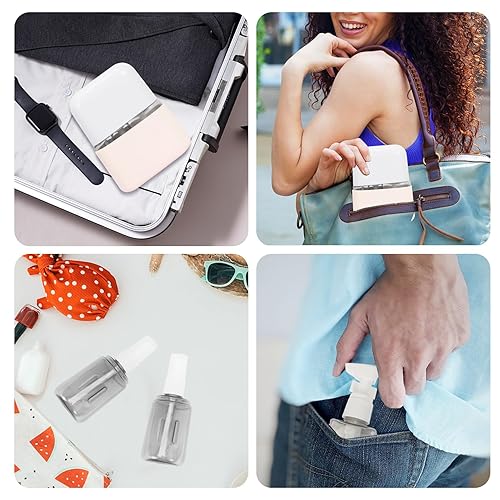 Miniatura 10 de Songaa Botellas de viaje 2 en 1, recipientes de champú y acondicionador de viaje para artículos de tocador, botellas de aseo recargables con tapa,