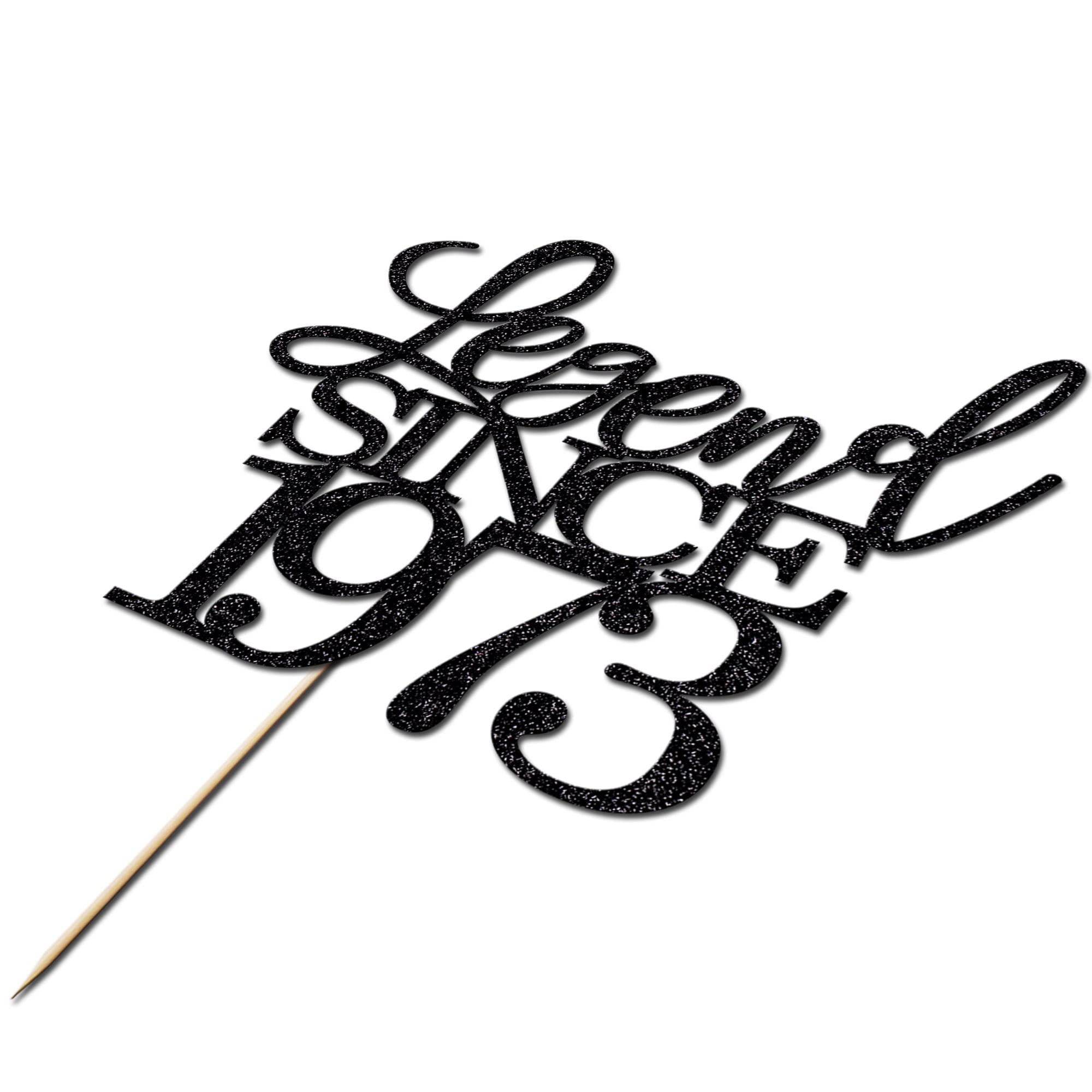 Migeaks Décoration De Gâteau « Legend Since 1974 » - Décoration De Gâteau D'anniversaire Pour Homme Et Femme - Fait à La Main - Noir à Paillettes (légende Depuis 1978