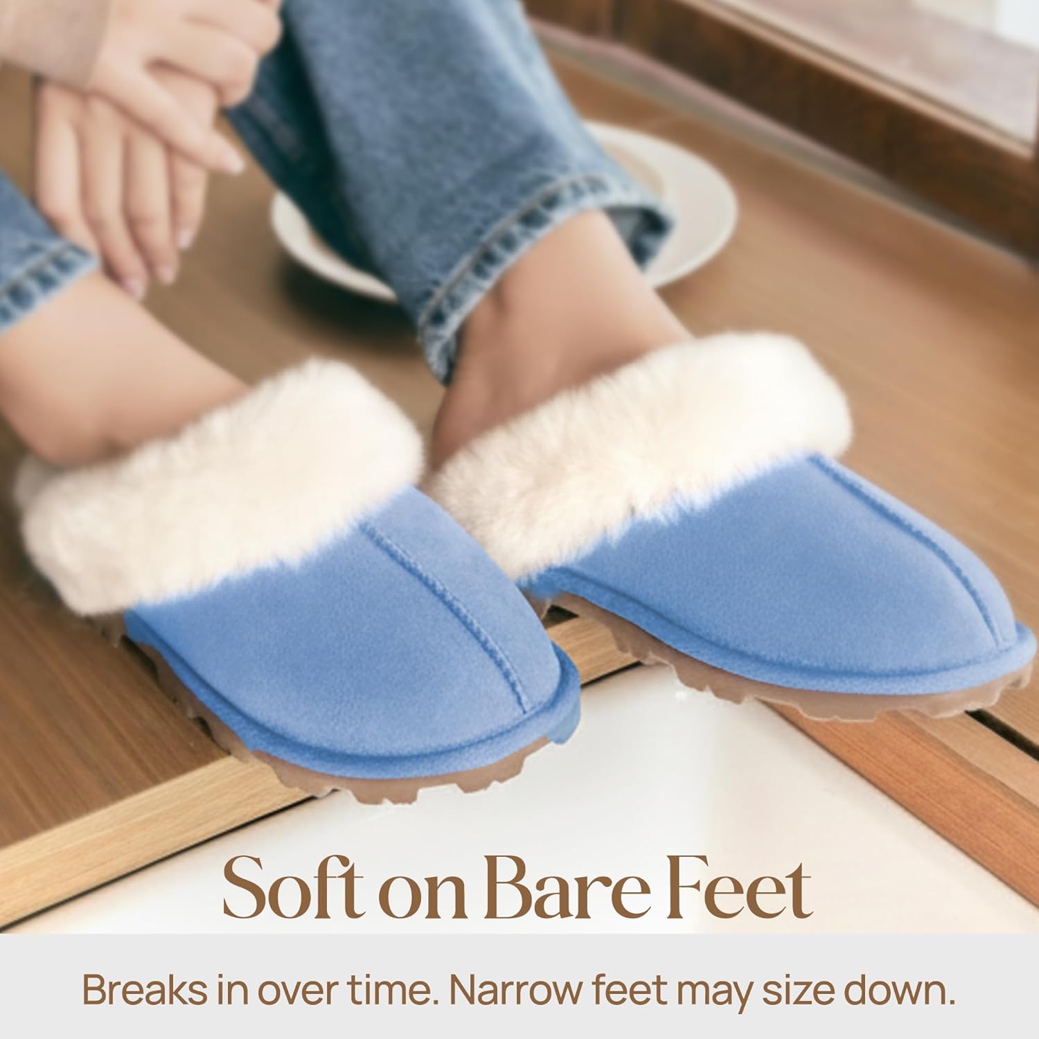 WaySoft Women's Genuine Australian Sheepskin Slippers, 18mm Wool Pile, Memory Foam, Durable Anti-Slip EVA Sole - Image 7