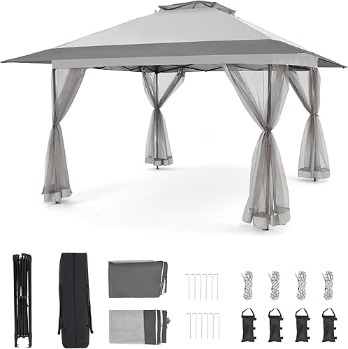 Miniatura 12 de Bezseller Carpa Gazebo Emergente de 11x11 pies con Mosquitero – Instalación Rápida, Toldo Exterior Resistente al Agua para Patio, Jardín, Patio