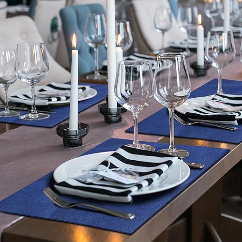 Miniatura 6 de Juego de 12 manteles individuales rectangulares para mesa de comedor, a granel, lavables a máquina, resistentes al calor, de algodón, lino, para