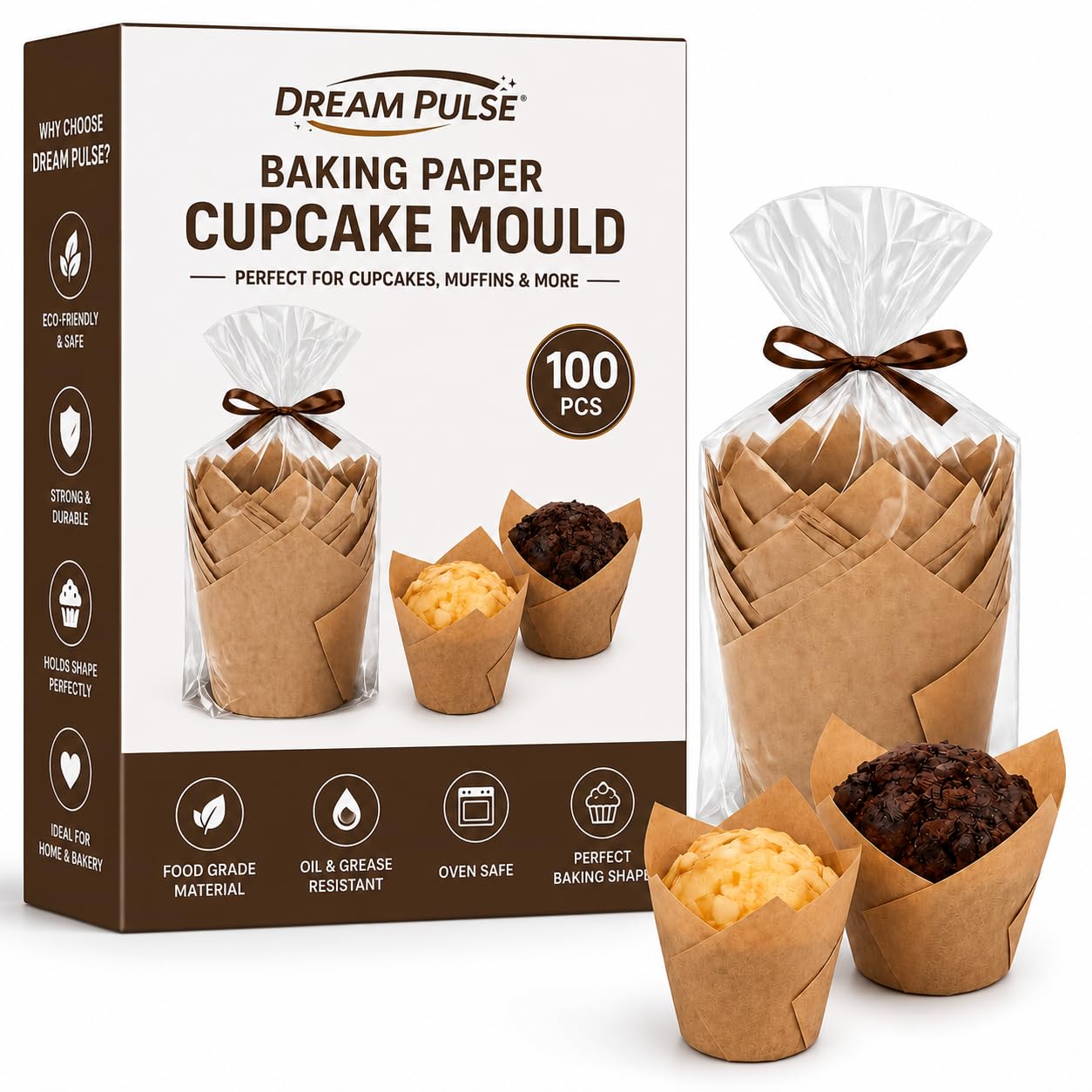 Baking Paper Cupcake Mould - Unbleached Greaseproof Cupcake Paper Cups for Kitchen, Bakery, Cakes, Parties - Ideal for Baking and Serving Delights(50 Packs)-picture-27