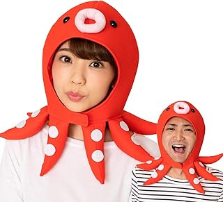 クリアストーン(Clearstone) かぶりもん コスプレ ハロウィン かぶりもの タコ ユニセックス レッド