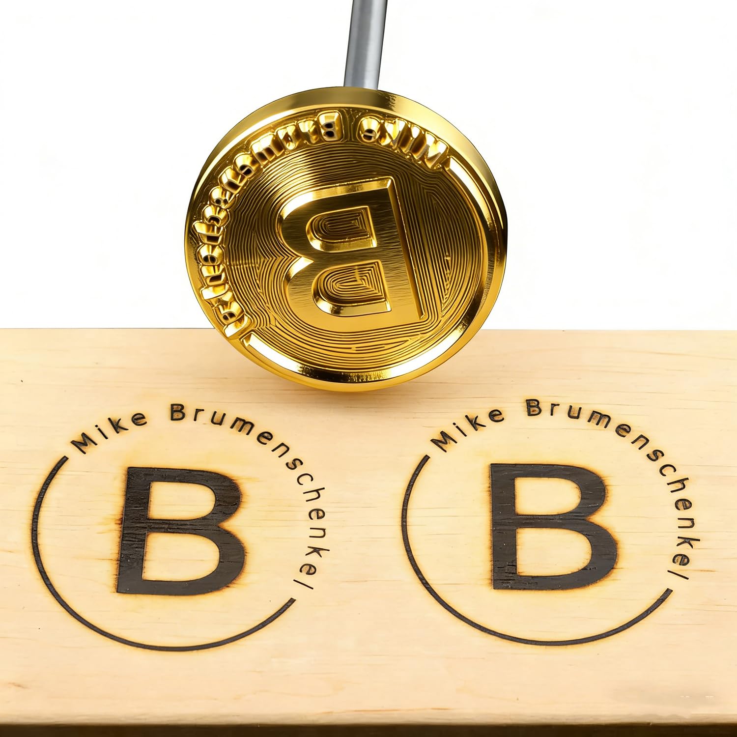 AIMOADO Personalized Logo Branding Iron for Wood, 1"x1", Custom Wood Branding Iron, Leather Stamp, Handcrafted by Design