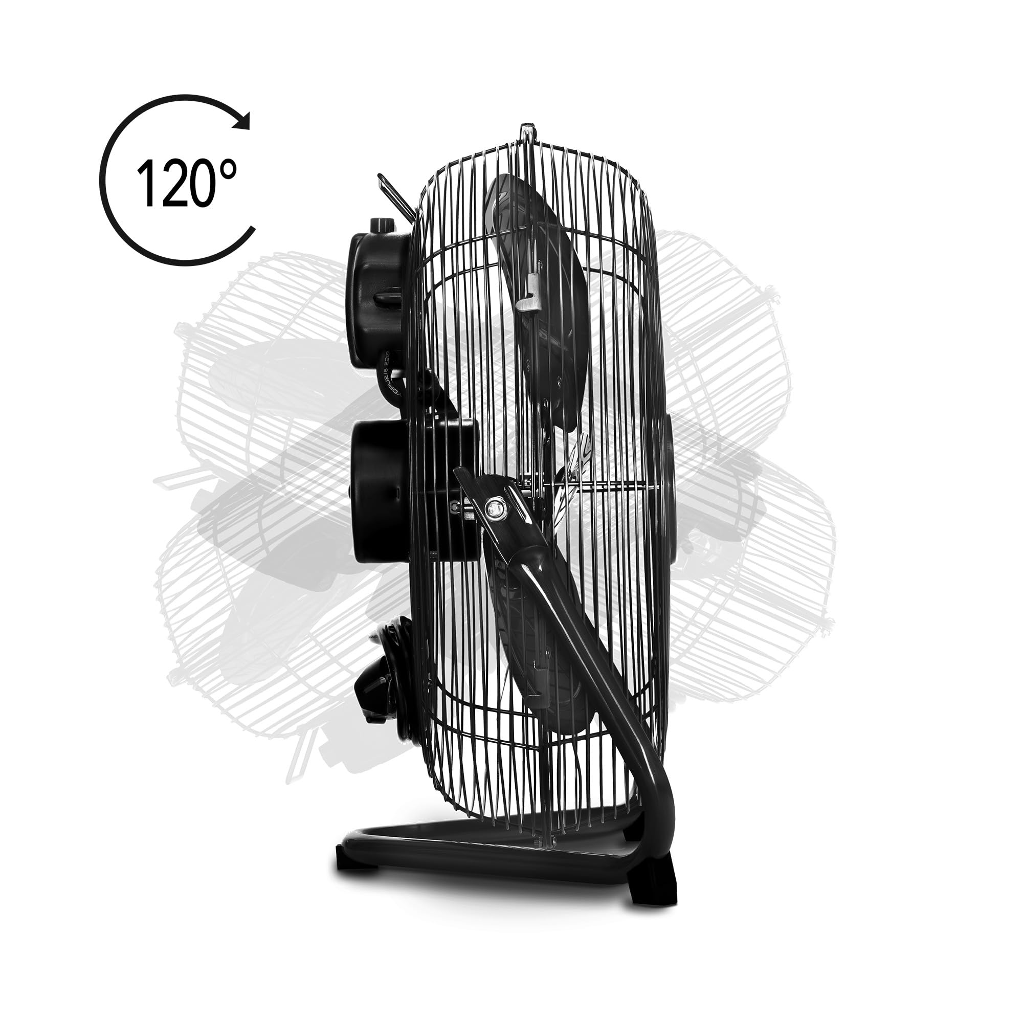 TROTEC Ventilateur au sol TVM 15 – 115 W, Ø 43 cm, 3 vitesses, inclinaison 120°, poignée & rangement câble