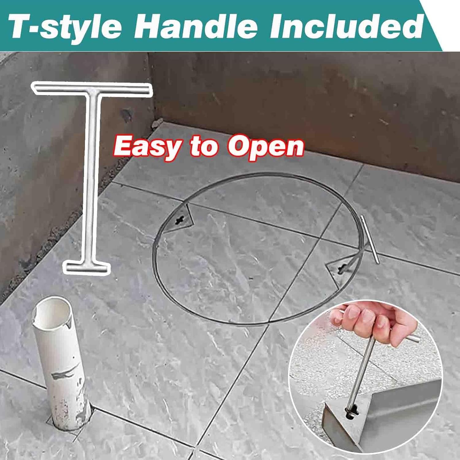 Cubierta para cámara de inspección de tanque séptico de aguas residuales, cubierta de drenaje resistente para patios, jardines, 80 x 80 cm