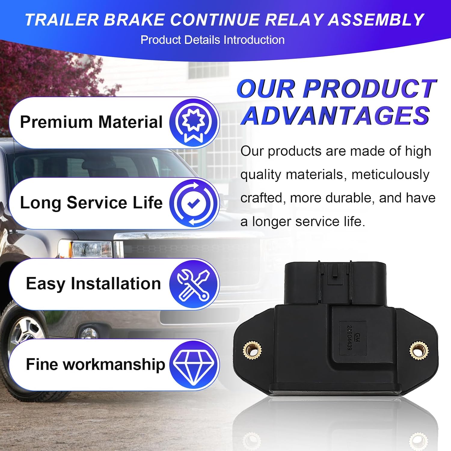 Trailer Brake Module Control Tow Relay Replacement Compatible with 2007-2014 Chevy Silverado GMC Sierra 1500 2500 Cadillac 25792959 25848909 25837945 15819418 1R3434 20904439 16267