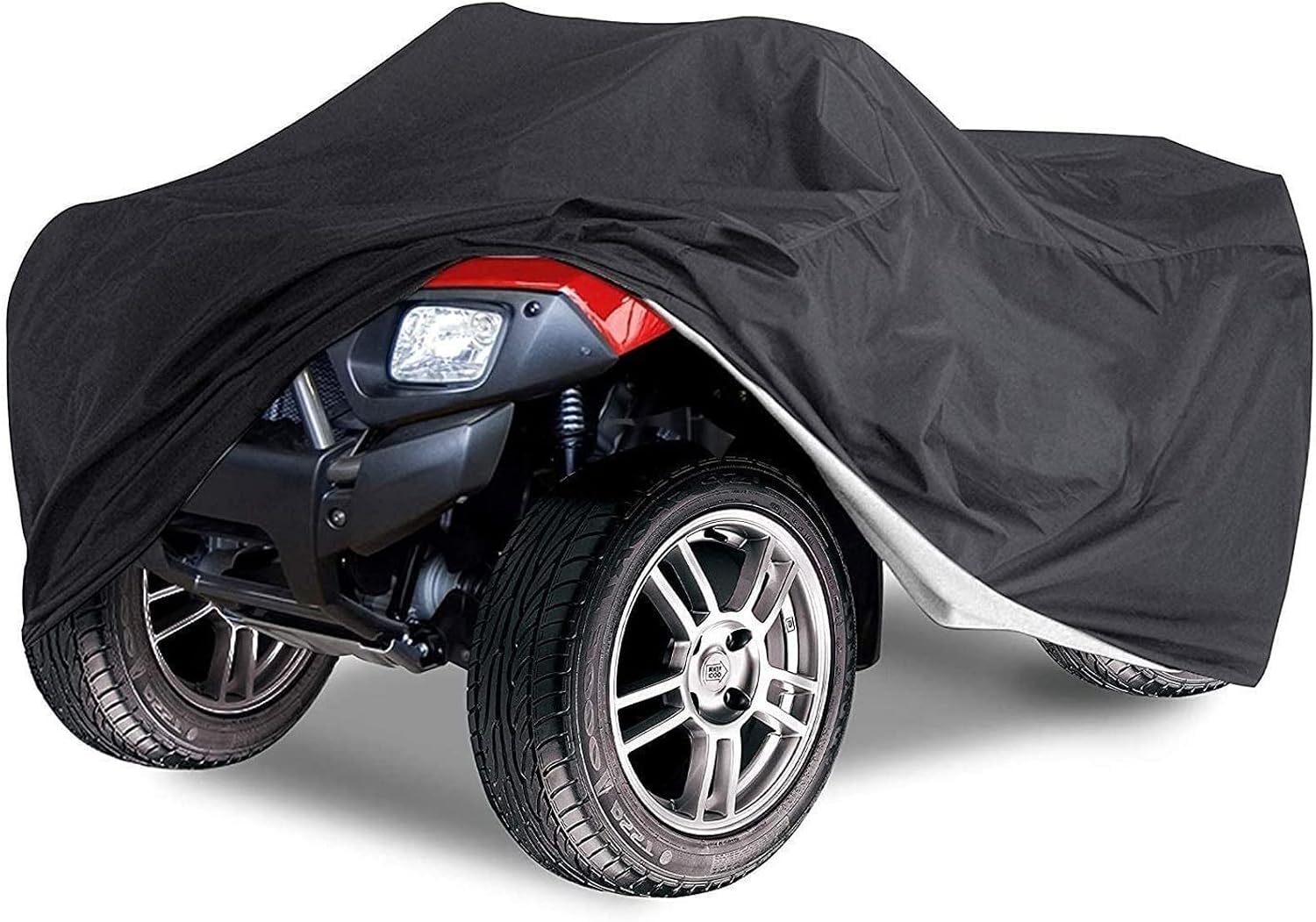 Nomiou Waterproof ATV Cover with Storage Bag Heavy Duty Black Protects 4 Wheeler from Snow Rain Dust and Sun,88 x 39 x 42 inch
