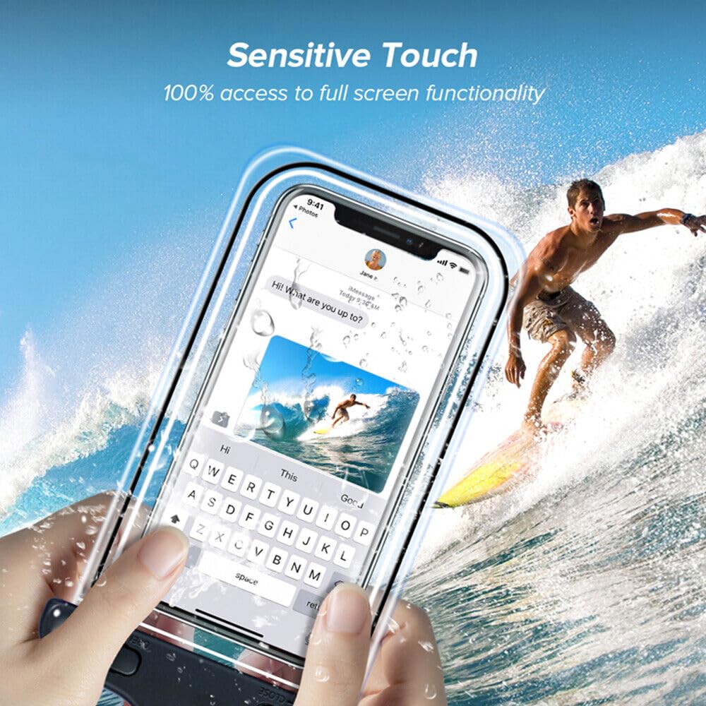 Wasserdichte Handytasche, 21,1 cm (8,3 Zoll), wasserdichte Handyhülle für iPhone 16, 15, 14, 13 Pro Max, IPX8, Handy-Trockentasche, Strand, Kreuzfahrt, Schiff, Essentials (schwarz)