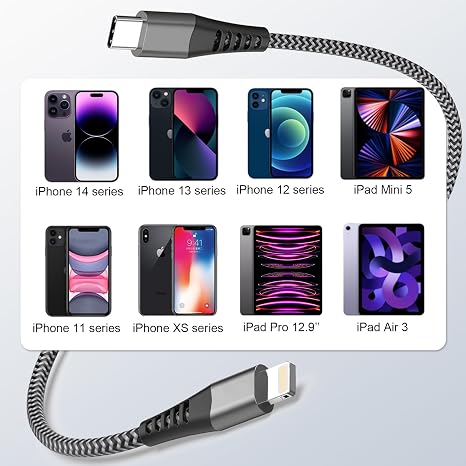 USB C to Lightning Cable 3M MFi Certified, Extra Long iPhone Charger Cable iPhone Fast Charger Lightning Cable for iPhone 14 Pro Max /13 Pro/12/12 Mini/11/XS/XR/8Plus/iPad