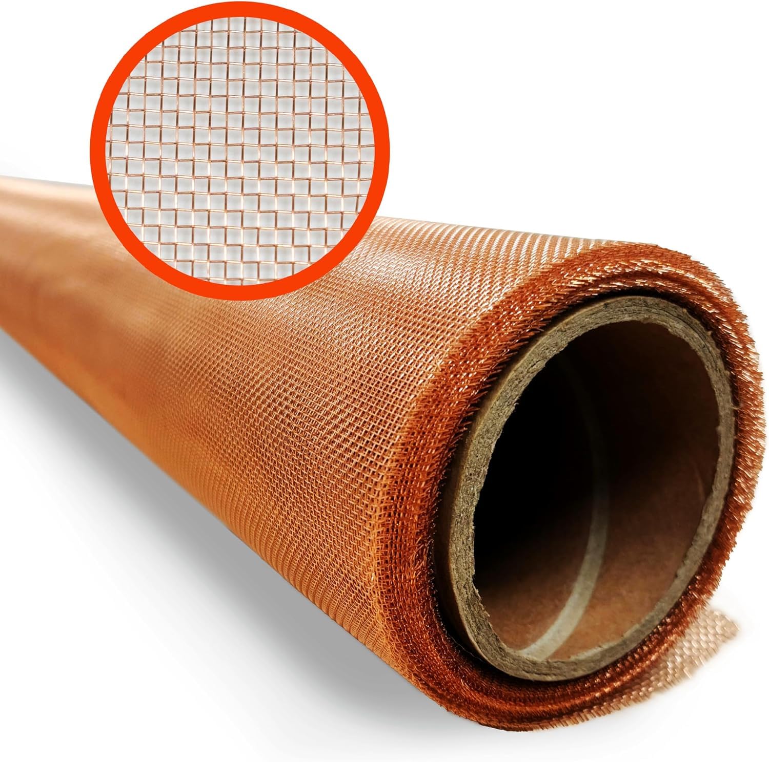 99.999% Pure Copper Mesh Screen Roll 36-in x 100-ft - Conductive Metal for Laboratories Protective Cages - Garden Mesh to Keep Animals Away - Crafting & Sculpting Mesh