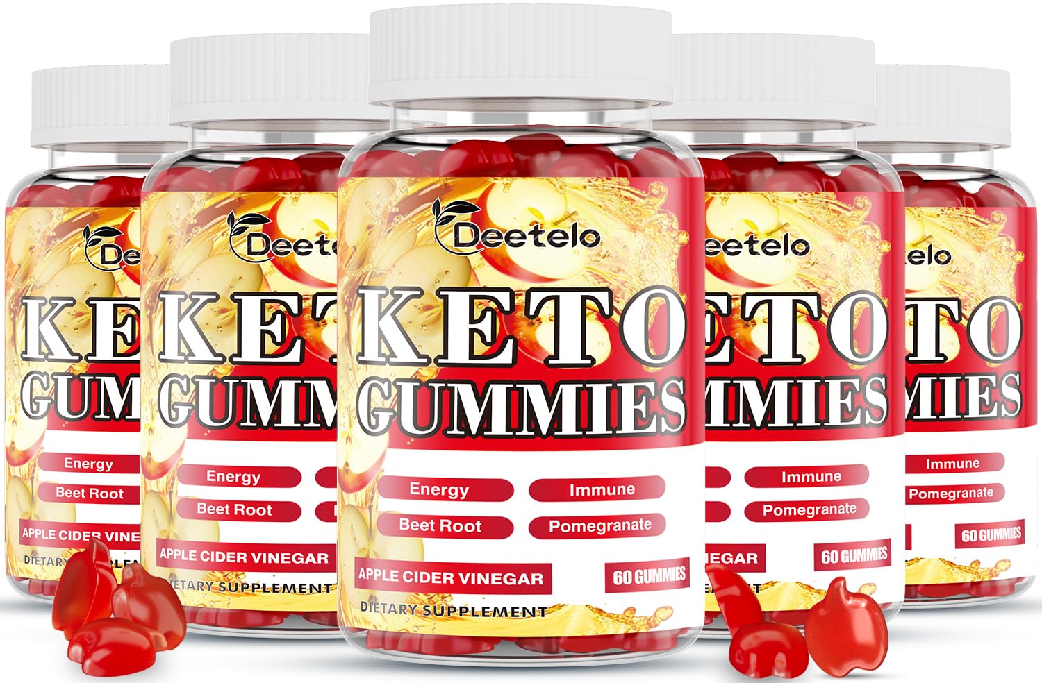 Keto ACV Gummies with B12 – Vegan Apple Cider Vinegar Supplement for Energy Boost and Gut Health, Gluten-Free Formula, 300 Count