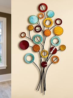 MF BUNTI - Decoración de pared (metal, 97 cm), diseño de árbol de la vida, color amarillo