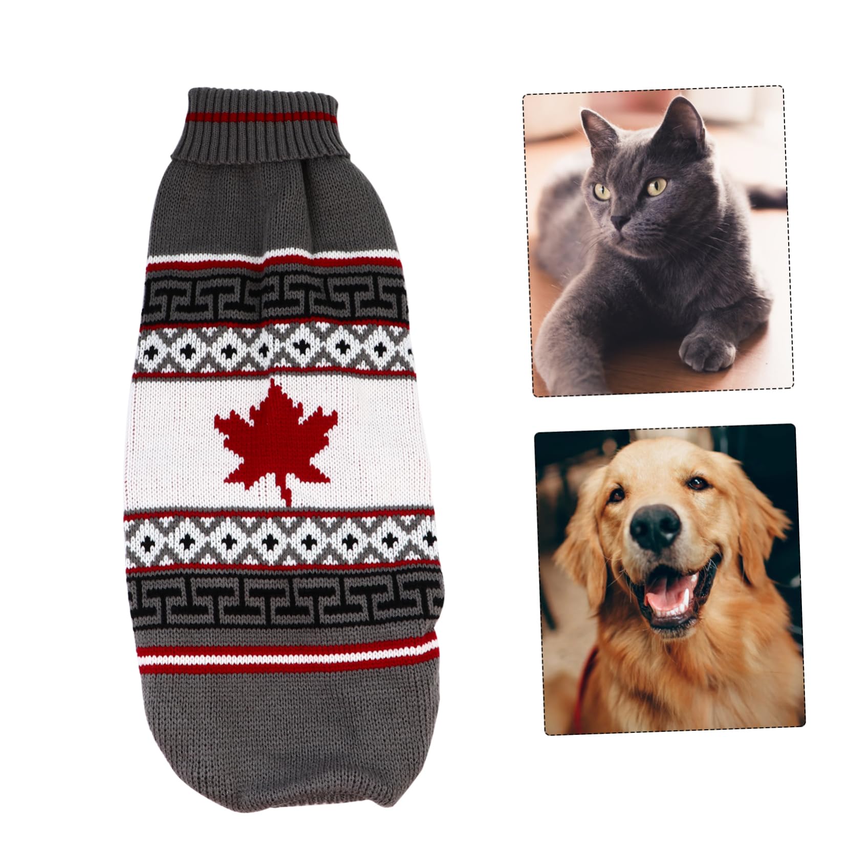 Housoutil 3piezas Suéter De Navidad para Perros Ropa De Invierno para Mascotas Suéter De Diseño Único para Cachorros para Fiestas y Celebraciones Festivas Gris Arce XXL