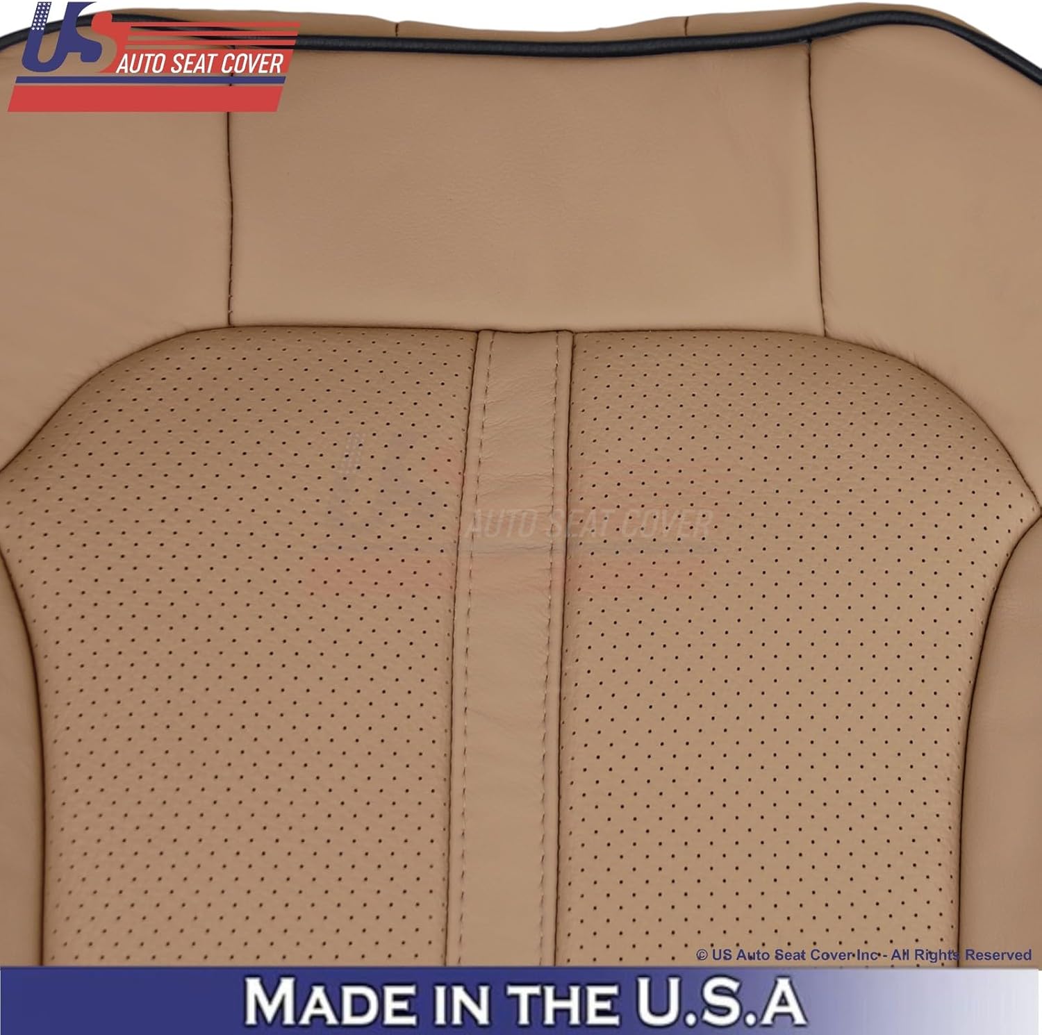 2012-2015 fits Lincoln MKX Leather Perf Front Replacement Seat Covers Canyon (Placement on Vehicle:Passenger Top and Bottom;)
