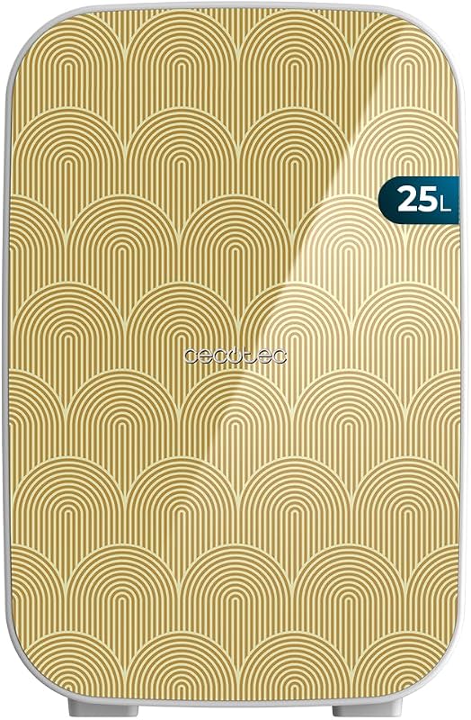 Cecotec Mini Frigo de 25 L Bolero MiniCooling 25L Bahamas Pat 2, 12V-220V, compatible Voitures et Caravanes, Fonction Refroidissement et Chauffage, Plage de Température 7 à 65 ºC et Transport Facile.