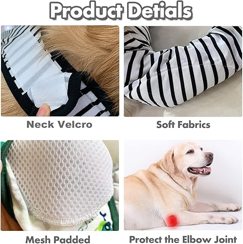 Miniatura 2 de Protector de codo de perro para callos, funda de recuperación de articulaciones de perro para evitar lamer heridas, coderas con almohadilla de malla