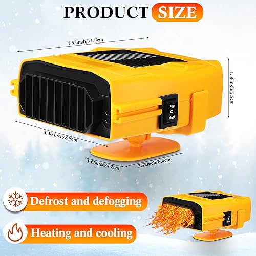 Miniatura 2 de Baquler 2 piezas de 12 V 150 W ventilador de calentador de coche de invierno desempañador y descongelador calentadores de asiento 2 en 1 calentador