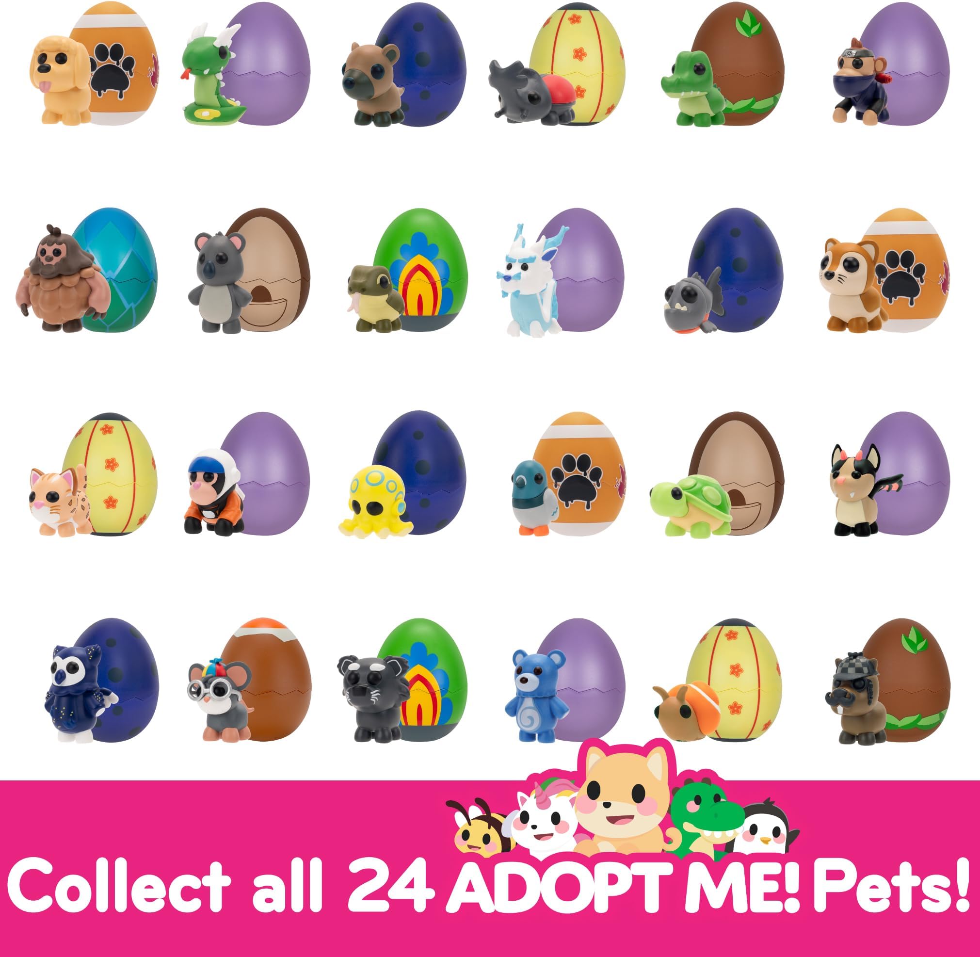 Jazwares Adopt Me! Mystery Pets Blind Box Egg Assorted Single - Series 4 - Exclusive Virtual Item Game Code - Collectible Mini Animal Toy Figure, Styles May Vary - Gift for Kids, Girls & Boys - 6+