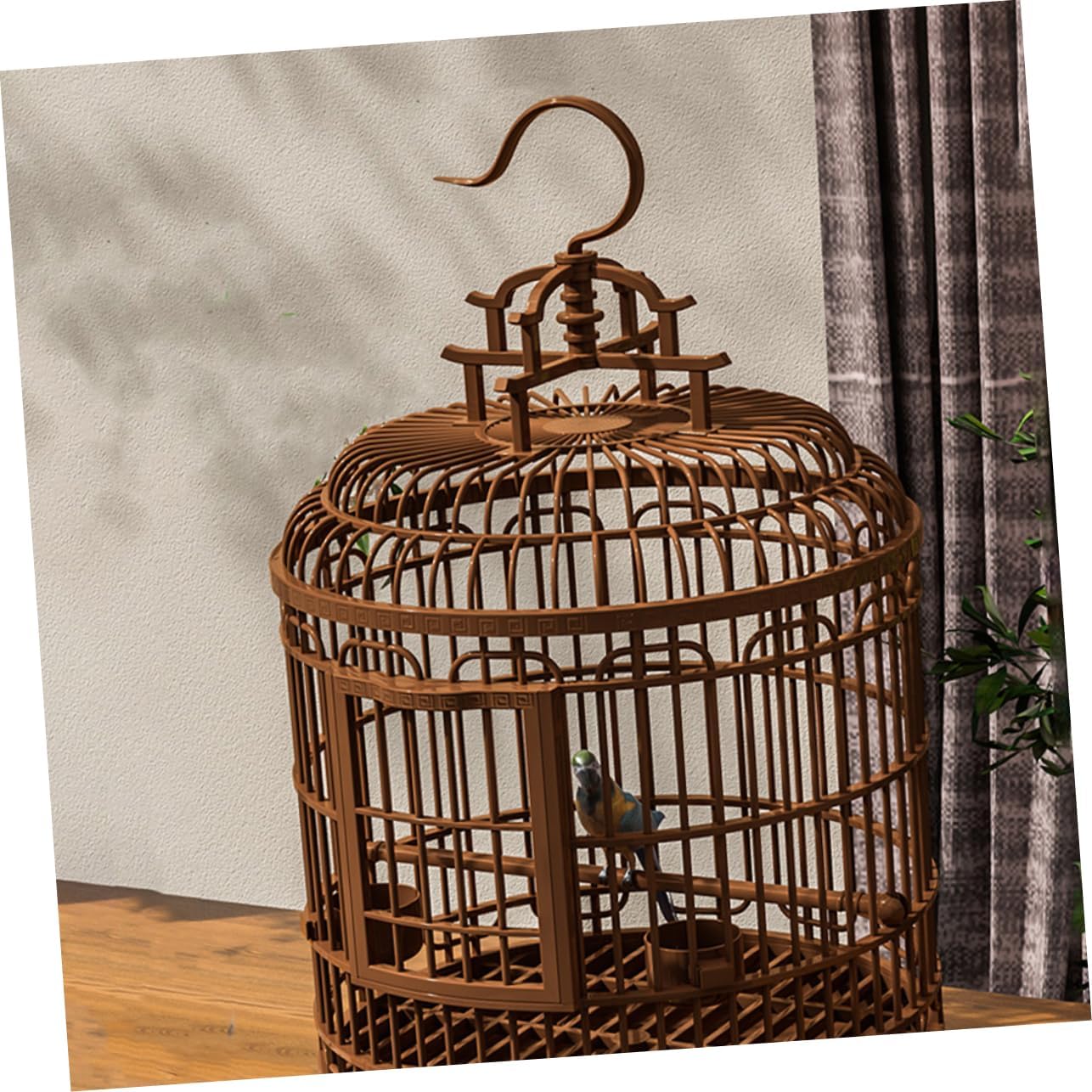 Parakeet Travel Cage Birdcage Plastic Bird Carrier Home Outdoor Decorative Flight Cage