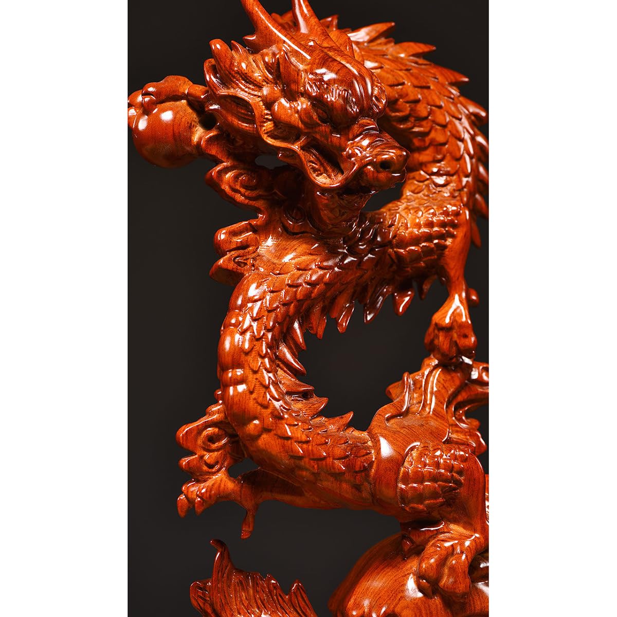 Amazon.co.jp: 木彫り龍 昇り龍 置物 龙 風水 龍の置物 昇運龍 龍神