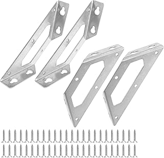 4Pcs Corner Braces Joint Stainless Steel Angle Code Corner Bracket, Trapeziform Angle Code Shelf Support Fastener (5.6, 4)