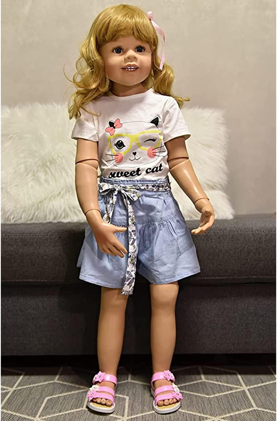 YIHANGGHuge Doll 98Cm Original Reborn Toddler Doll Princess Girl 3-4 Years Old Silicone Reborn Baby Doll Ball Jointed Doll Kids Birthday Gift Play House Toy