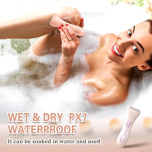 Miniatura 2 de Maquinillas de afeitar eléctricas inalámbricas para mujer, IPX7, dispositivo de eliminación de vello recargable, impermeable, afeitadora facial