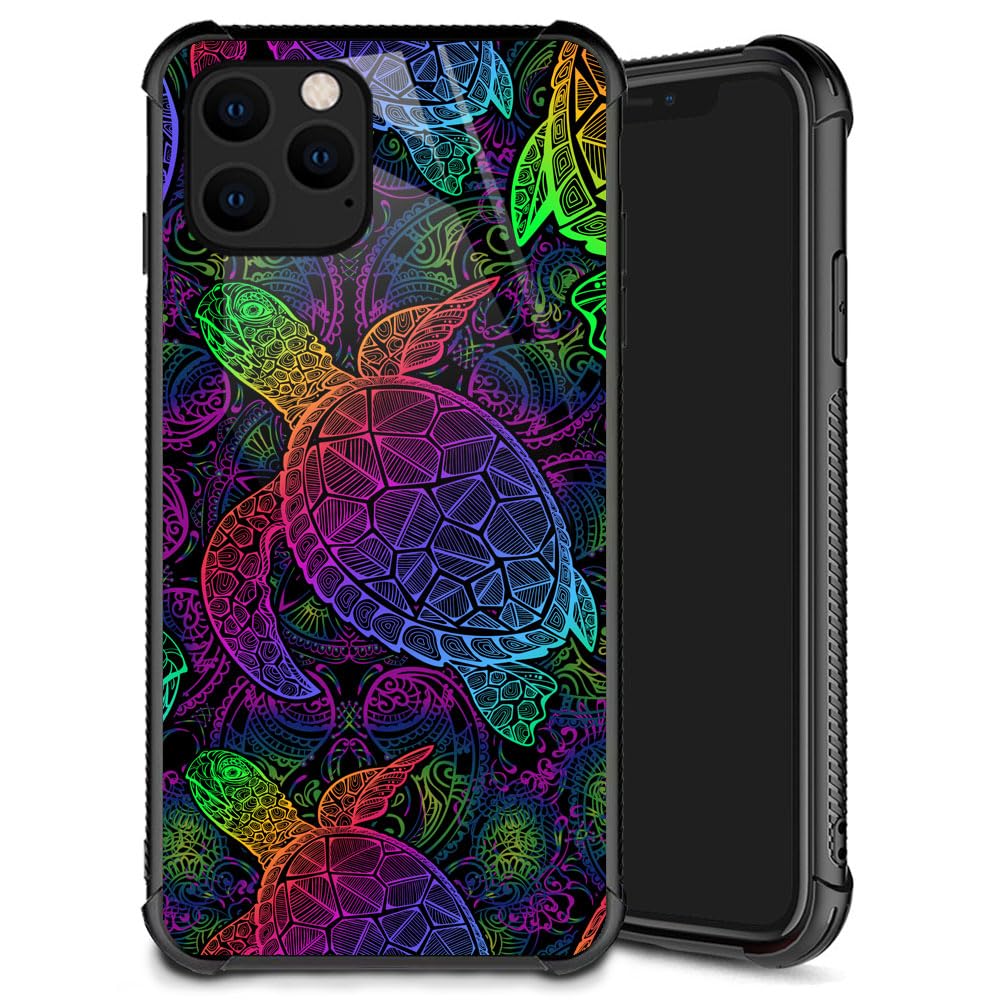 Yuning419Case Compatible with iPhone 12 Pro Max,Color Turtles Case for iPhone 12 Pro Max for Girl Boys,Luxury Soft TPU Shockproof Protective Hard PC Case for iPhone 12 Pro Max 6.5 inch