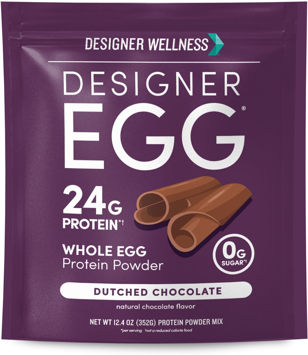 Designer Wellness, Chocolate, Designer Egg Protein Powder, 12.4 oz