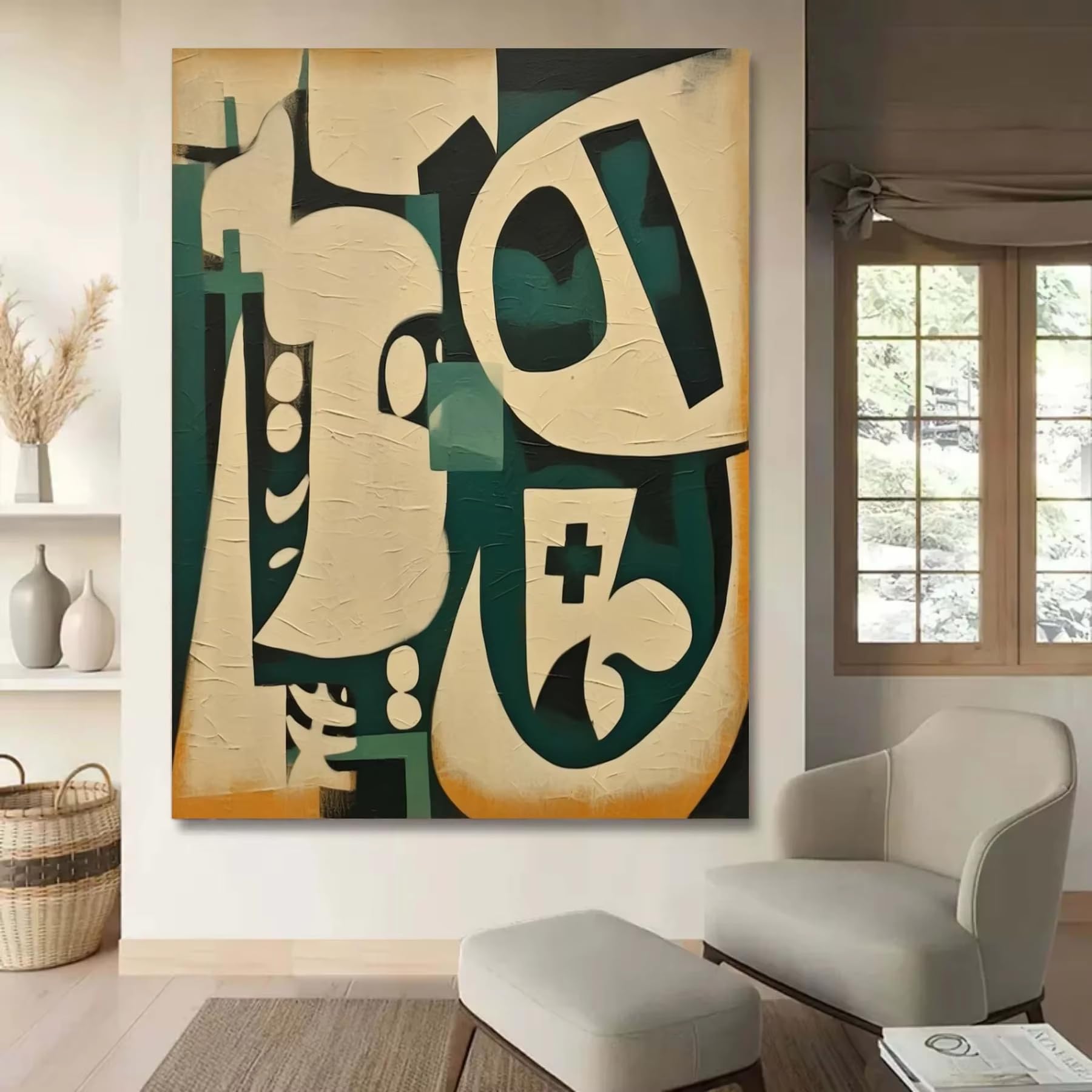 DFZEWKI Wall Art Painting Canvas Abstract Painting Large Wall Decor for Living Room Decor(50x75cm(20x30in)/No frame)