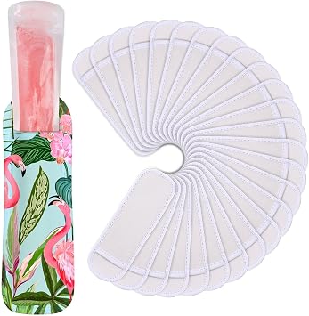 JANYUN Ice Pop Sleeves, 24 Pcs Sublimation Blanks Popsicle Holder | Reusable Freezer Pop Holders Bags Neoprene for Kids Adults Heat Press Transfer,Summer Party Favors Gifts