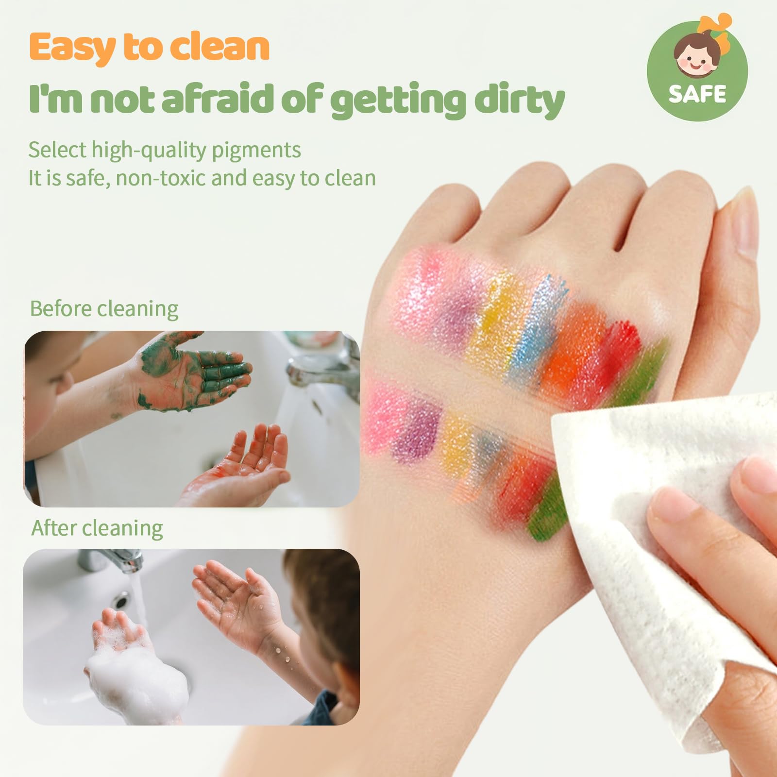 Colorful Ink Pads for Kids - Washable Craft Stamps -5