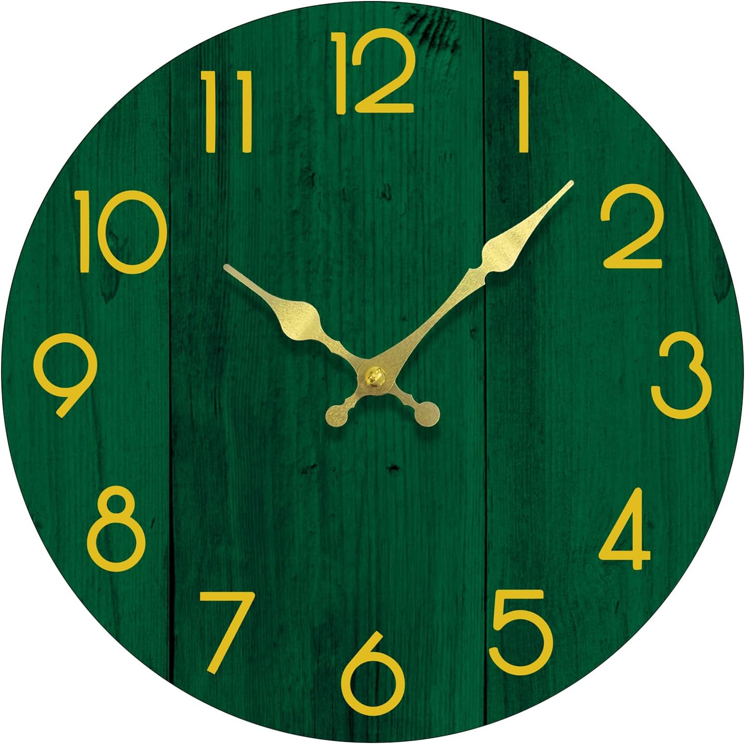 Reloj de pared analógico silencioso de 8 pulgadas verde
