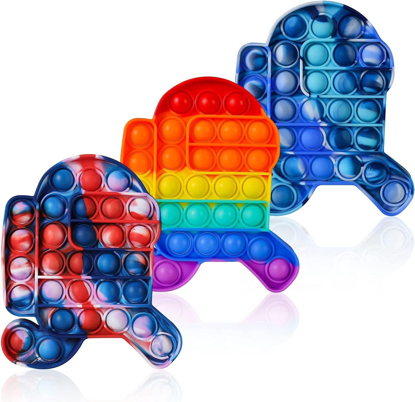 3 Pack Pop its it Push Bubble Fidget Toys, LIMURU Popper tie dye Silicone Toys, Cheap Stress Reliever for ADHD Autism Special Needs, Squeeze Sensory Toy for Kids Adults