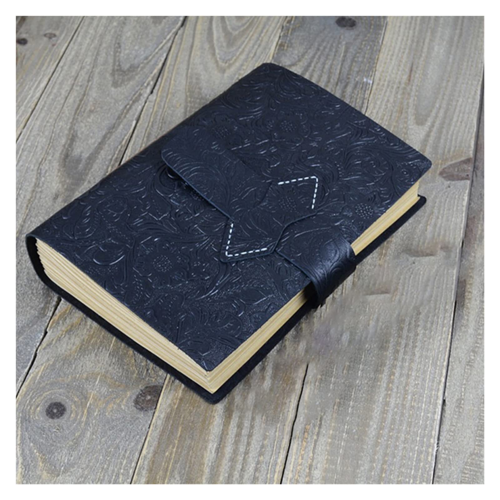Cuaderno A5 con Flores en Relieve A5, Cuaderno de Notas de Cuero Genuino Hecho a Mano, Diario Retro, Diario de Viaje, Escuela, Oficina, Estudiante, Bloc de Notas