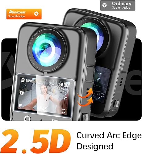Miniatura 3 de AMAZEAR Protector de pantalla para accesorios DJI OSMO 360, Ultra HD Osmo360, 2 unidades, vidrio templado, dureza 9H, antihuellas, resistente a los