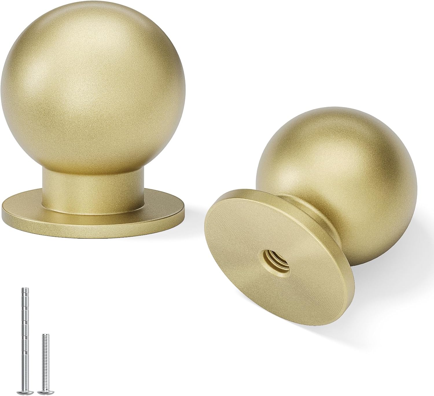homdiy 30 Pack Cabinet Knobs 15/16 Inch Round Gold Finish Aluminum Mushroom Knobs for Kitchen Bathroom Dresser Drawer, Single Hole