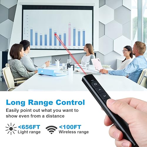 Miniatura 2 de (2 unidades) Inalámbrico Presentador Remoto, Clicker de Presentación con Hipervínculo y Volumen Control Remoto PowerPoint Office Presentación