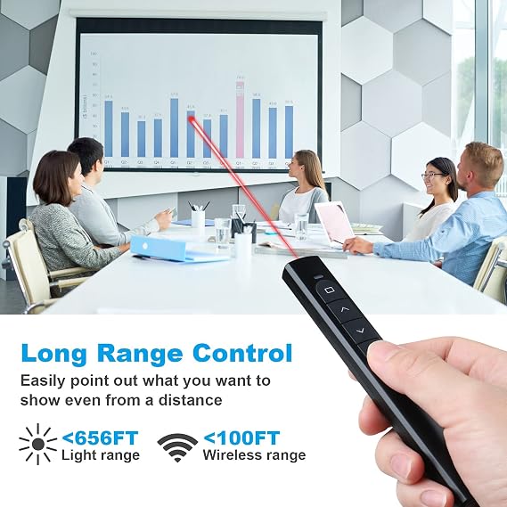 (2 Units) Wireless PowerPoint Presentation Clicker with Red Laser