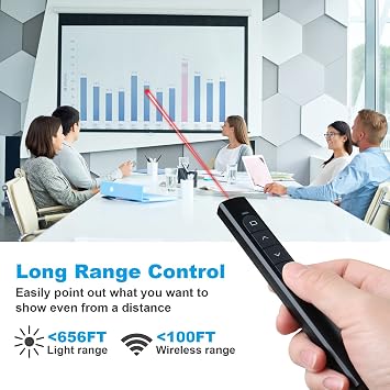 (2 Units) Wireless PowerPoint Presentation Clicker with Red Laser